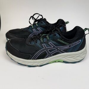 Asics Gel-Venture 9 Black Purple Green Running Shoes Sneakers 1012B314 Women 9.5